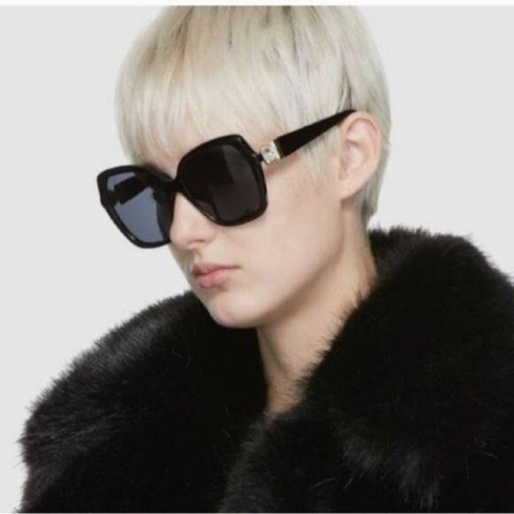 Jimmy Choo Sunglasses MANON GS 807 IR Black Oversized Swarovski Crystal NEW - Picture 2 of 16